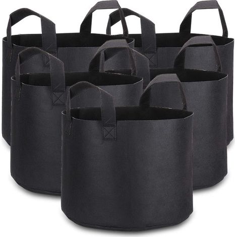 Filiyano-Sacs de culture d'un gallon avec étiquettes pour plantes, lot de 5 pots en tissu résistant (1/5)