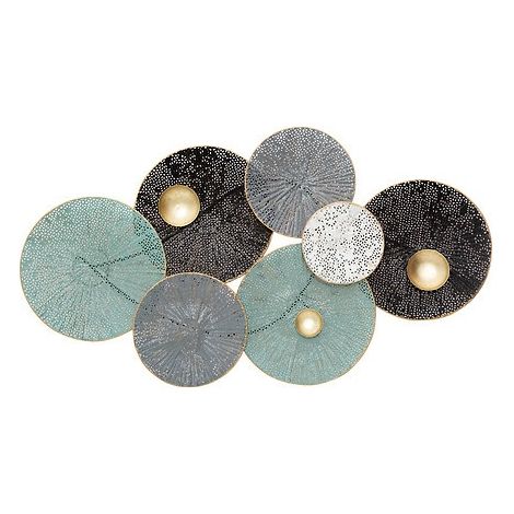 Atmosphera – Décoration murale en métal nénuphar bleu clair – Dimensions 90,5 x 50 cm – Design moderne et coloré – Pour intérieur élégant