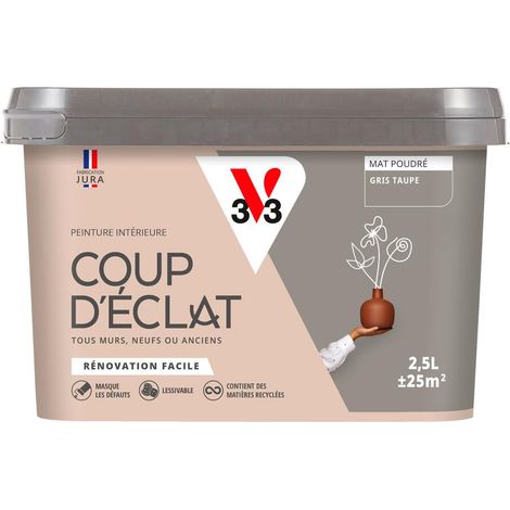Peinture murale intérieure Coup d'Éclat® V33 Gris taupe Mat Poudré 2,5L