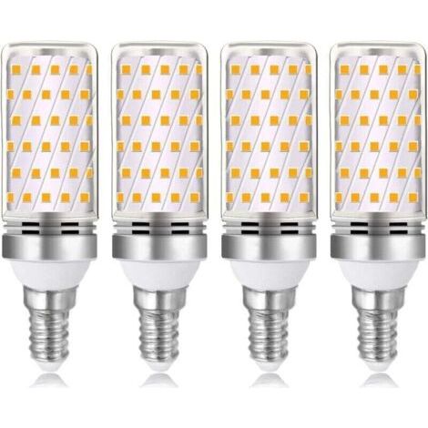 Ampoule LED E14 16W blanc chaud 3000K 1600lm, équivalent lampe halogène E14 100W 120W, AC 230V, non dimmable, 4 pièces