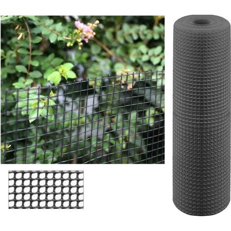 Red de Plástico para Balcones y Terrazas 1 x 25 m Malla de Plastico gris Cuadros 0,50 cm Malla Plastica Cuadrada