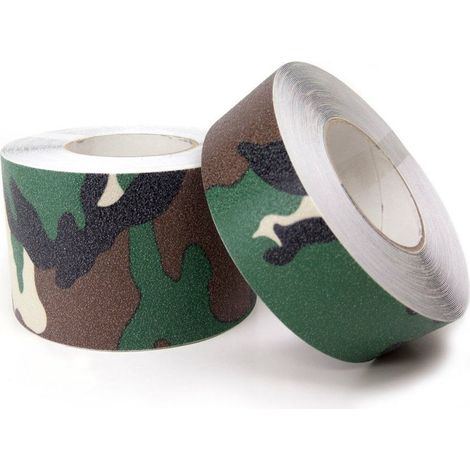 Nastro adesivo antiscivolo camouflage mimetico per scale e pavimenti Larghezza - 25mm x 18,3MT