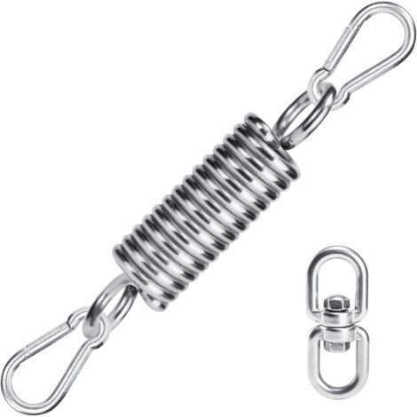 Lot de 3 Crochet de Ressort de Hamac et 1 Anneau Rotatif à 360 °, 304 Acier Inoxydable Ressort pour Fauteuil Suspendu, Accessoires de Balançoire De Chaise Extérieure, Spring Hook (1/5)