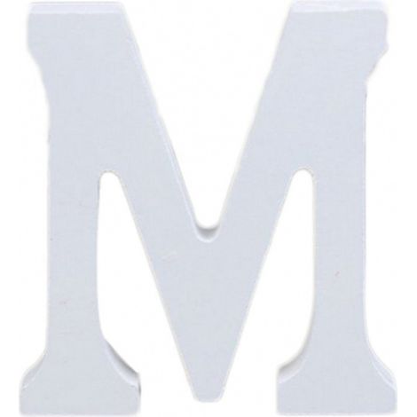 TrAdE Shop Traesio - Lettera M In Legno Bianco 11cm Decorazione Confettata Compleanno Promessa Wedding -