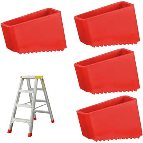 4 Pièces Couvre-Pieds d'Echelle en Caoutchouc, Embout 50x20 MM Patin Escabeau Universel,Embout Escabeau Universel en Caoutchouc,Patin Echelle Antidérapants pour échelle Télescopiques et Escabeaux (1/4)