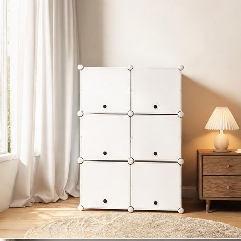 Organisateur de chaussures modulable blanc 8 compartiments (1/5)