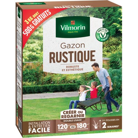 Gazon rustique - Boite de 3 kgs dont 500grs GRATUIT