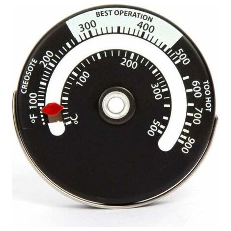 Poêle magnétique poêle à bois thermomètre cheminée moniteur de température jauge pour conduit de fumée brûleur à bois barbecue-Chrom (1/5)