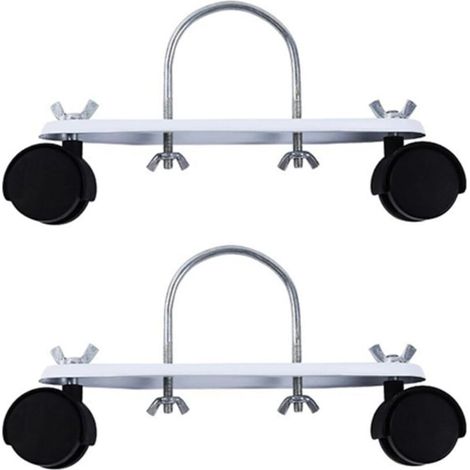 Lot de 2 supports pour radiateurs électriques - Base à roulettes pour radiateurs électriques - Support mobile spécial avec roulettes (noir) (1/4)