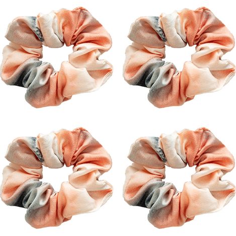 Chouchou Élastique - Lot de 4 - Pour Queues de Cheval et Chignons - Motif Tie-Dye - Accessoire Cheveux Sans Métal