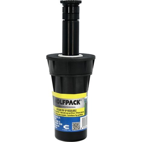WOLFPACK LINEA PROFESIONAL difusor pup up regulable 5 cm. , Difusor Pup Up Regulable 5cm- Arco de riego ajustable de 0° a 360°, configurable incluso durante el funcionamiento (1/5)