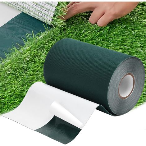 Bande de Jonction Gazon Synthétique Adhésif(Recto Simple, 15cmx5M) Bande Jonction Gazon Synthétique pour le Jointage de La Fixation du Tapis de Pelouse Imperméable et Résistant aux Intempéries (1/5)