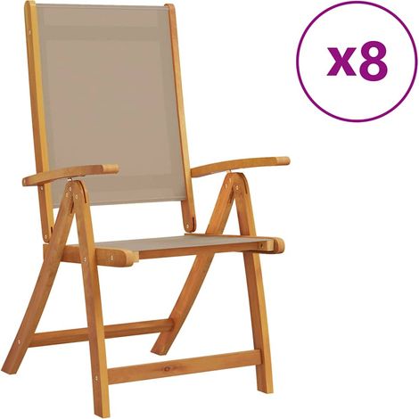 Maison Exclusive - Sedie da Giardino Pieghevoli 8 pz Massello d'Acacia e Textilene