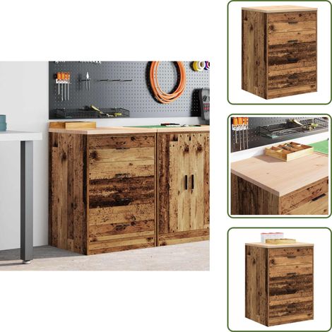 vidaXL Armoire de rangement de garage vieux bois 60x51x85 cm bois pin (1/5)