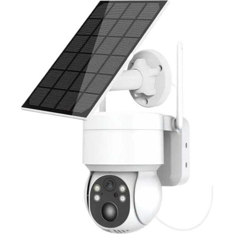 Telecamera di sicurezza per esterni, telecamera IP PTZ HD wireless a energia solare con pannello solare e batteria ricaricabile, telecamera di videosorveglianza CCTV da 4 MP per casa, vialetto, corrid