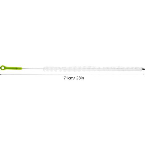 71 cm langer, flexibler Abflussreiniger mit Bürste und Überlaufschutzgriff für Küche und Bad – Grün (1/5)