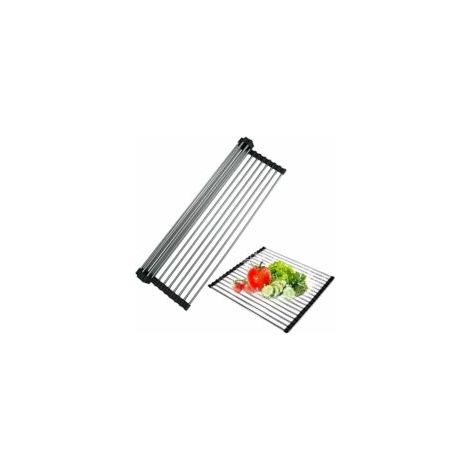 Egouttoir Vaisselle Silicone Pliable, 43X30cm Egouttoir Vaisselle Pliable, Egouttoir Télescopique à Enrouler, Egouttoir Pliable Silicone, Pliable, Facile à Nettoyer et à Ranger