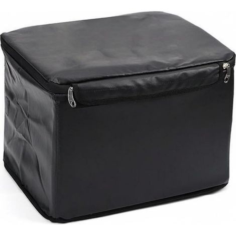 Collapsible Storage Bin, Container, Chest, Basket made of Oxford and Water-Repellent Material with Zipped Lid and Reinforced Sides, Suitable for Storage, Black (1/5)