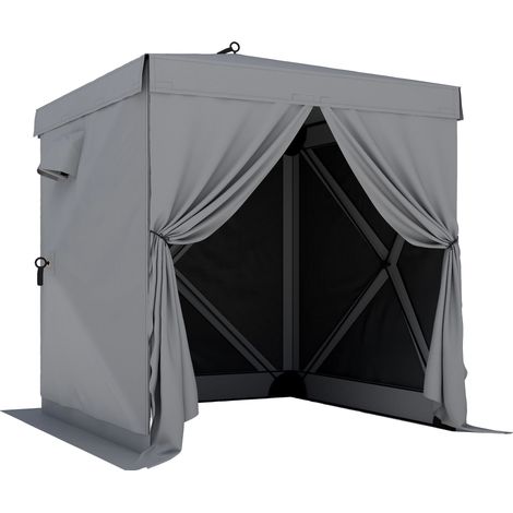 Cenador plegable impermeable con laterales de malla, 185x185 cm