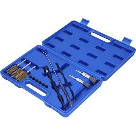 Kit de Nettoyage Injecteur 14 Pièces avec Brosses Nylon et Bouchons pour Tuyère Carburant (1/5)