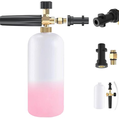 Lance à mousse réglable compatible avec les nettoyeurs à mousse Karcher séries K2/K3/K4/K5/K6/K7 pour voiture et moto (bouteille de 1 L). (1/5)