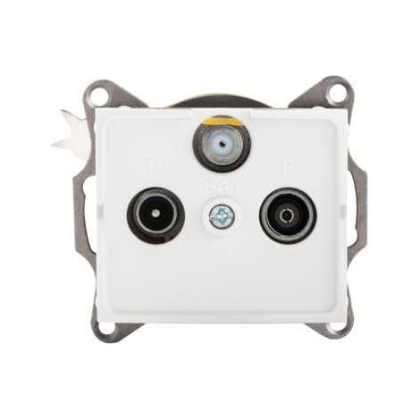 Prise terminale SAT-TV-R - 3 sorties - Encastrée - ABS blanc (1/4)