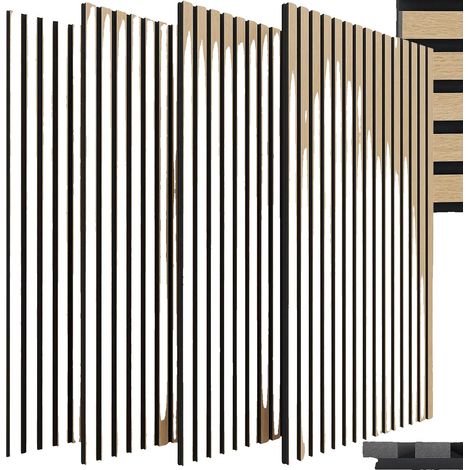 Panneaux Acoustiques, Design en Bois Absorbant le Son, Installation Facile, Chêne Classique 4Pcs, 120 x 60 x 2.1cm-c (1/2)