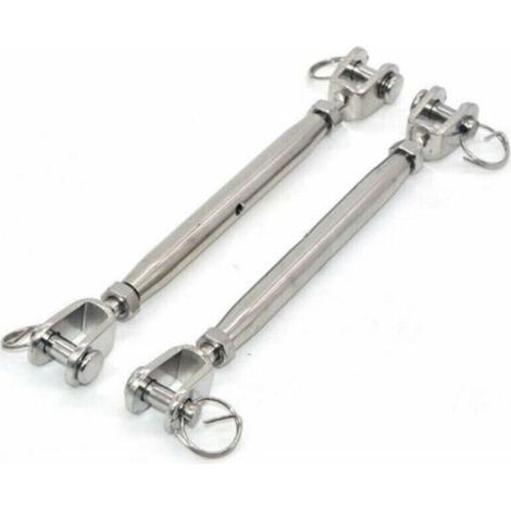 Set of 2 M6 jaw tensioners in 304 stainless steel with magnetic clasp, stainless steel cable tensioner, wire tensioner with welded and closed ends, stainless steel closing screws (1/3)
