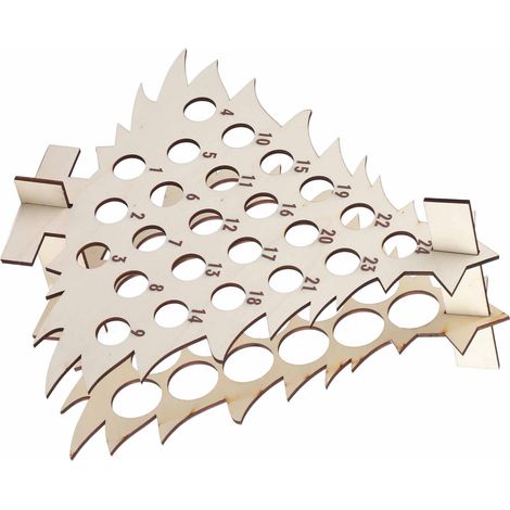 Calendrier de l'Avent Noël Compteur 24 Jours Arbre en Bois Support Mini Bouteille Alcôve Cadeau Déco (1/5)