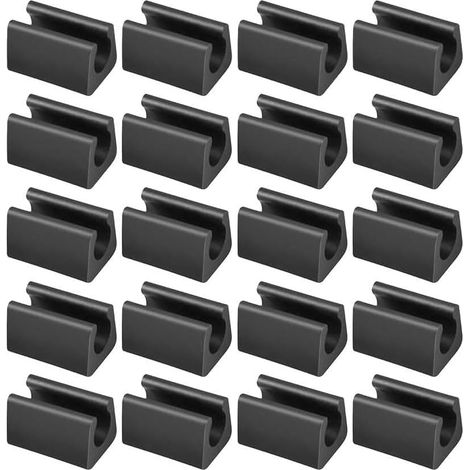 Lot de 20 embouts pieds chaise en forme U 14 mm, patins sol plastique (1/5)