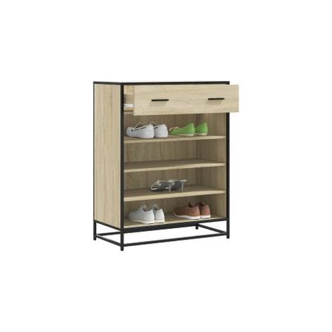Armoire à chaussures chêne sonoma bois d'ingénierie et métal (1/5)