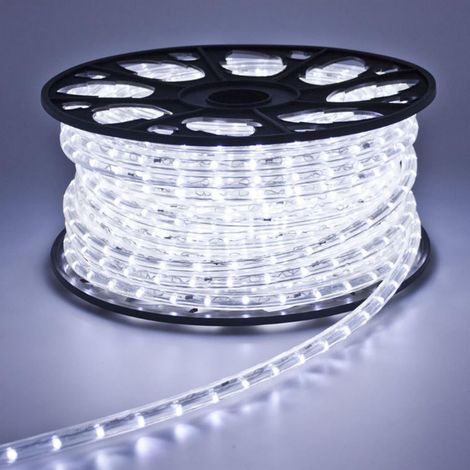 Tubo luminoso a led professionale Ø 13 mm decorazione natalizia luce fissa da esterno 45 mt -Bianco Freddo (1/5)