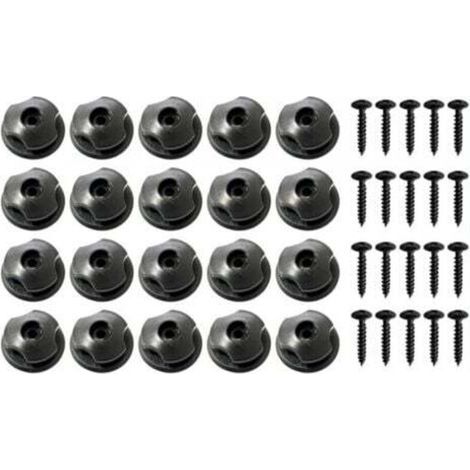 60 Pcs Crochet Ridelle De Bâche Ronds Inclus Vis Boutons Ronds pour Filet Remorque Et Bache Remorque Crochet Remorque en Plastique Dur (1/4)