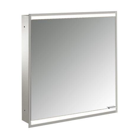 Emco prime 2 Armadio a specchio illuminato, 600 mm, 1 anta, cerniera sinistra, modello da incasso, IP 20, senza pacchetto luci, compimento: Pannello posteriore in vetro bianco - 949705131 (1/5)