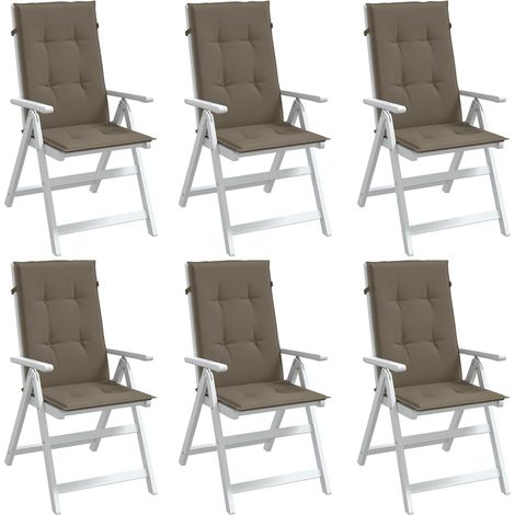 Hochlehner-Auflagen 6 Stk. Melange Taupe 120x50x4 cm Stoff