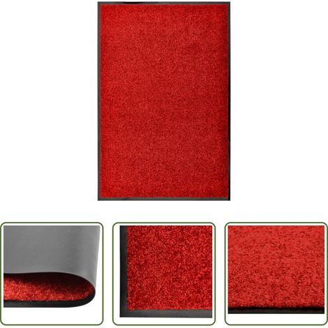 Tapis anti-poussière - Paillasson lavable Rouge 60x90 cm (1/5)