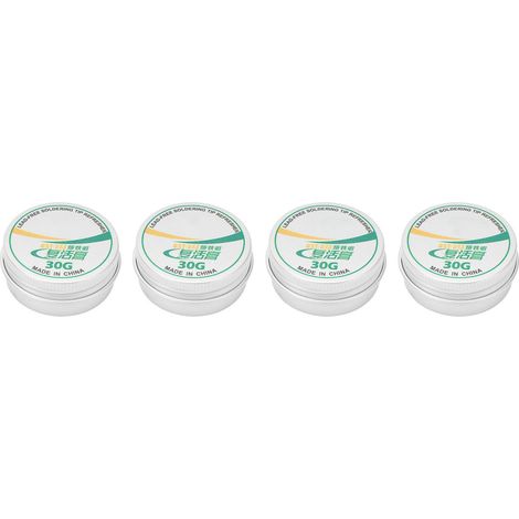 Pâte nettoyante et régénératrice pour pannes de fer à souder (4 sachets de 30 g) : poudre d'étain, idéale pour les pannes oxydées.