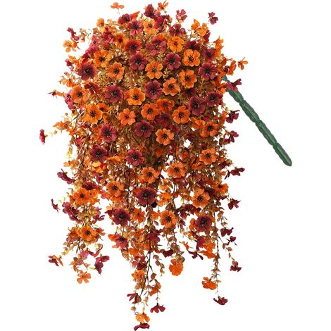 Guirlande Fleur Artificielle - 5 Branches Violettes - Décoration Murale Extérieure Intérieure - Pour Jardin Cour Arrière Mariage Automne (1/5)