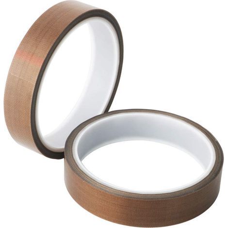 2er-Pack Hochtemperaturklebeband, PTFE-Klebeband, Teflonband, PTFE-beschichtetes Glasfaserband, 19 mm x 10 m (1/5)