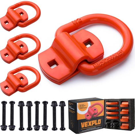 Zurrösen pour charges lourdes pour remorques, camions, pick-ups, point d'ancrage vissable 5400 kg, 4 crochets de type D avec vis, idéal pour les charges lourdes et les terrains difficiles (1/5)