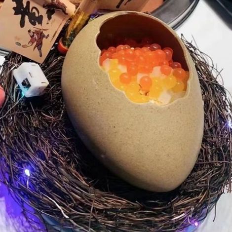 Bol décoratif réaliste en céramique, imitant une coquille d'œuf, sans substances toxiques, idéal pour les nouilles et les desserts à la maison ou au restaurant. (1/5)