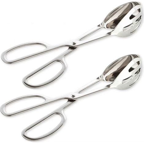 Lot de 2 pinces de service en acier inoxydable pour buffets et réceptions, pinces de service épaisses pour aliments