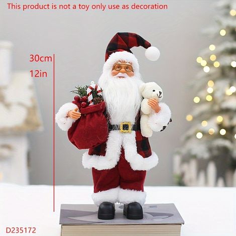 1 pièce figurine classique du Père Noël, 12 pouces de hauteur – décoration festive pour le jour des fêtes et la Saint-Sylvestre à domicile, centres co (1/5)