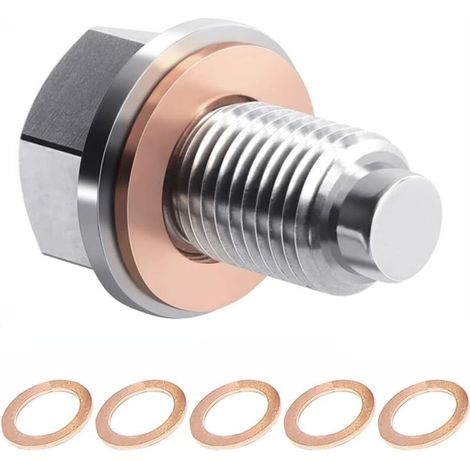 Bouchon de Vidange de Carter D'huile Moteur, Bouchon De Vidange D'huile Magnétique, Écrou Vidange Carter Magnétique, Accessoires pour L'automobile, Convient Plupart Voitures(M14x1.5) (1/5)