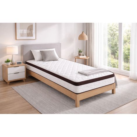 Matelas 70x190  - Hauteur 25 cm Mémoire de Forme Soutien Ferme et Confort Enveloppant – 2 Faces Hiver/Été – Certifié CertiPUR & OEKO-TEx – Âme 20 cm Haute Résilience Modèle King Memory
