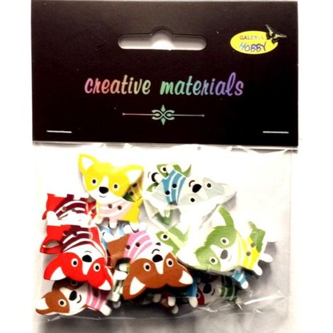 Bottoni decorativi a forma di cane, 25 mm, 15 pezzi