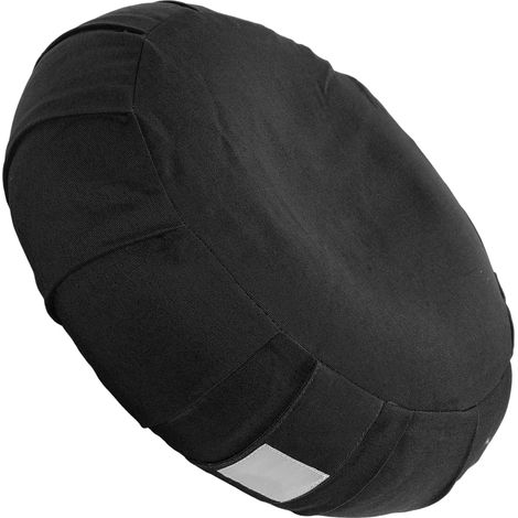 Coussin de méditation en cosses de sarrasin, traversin de yoga, oreiller de sol, housse en coton avec poignée de transport, pour s'asseoir au sol, noir (1/5)