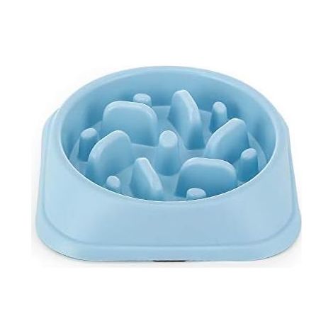 Comedero de alimentación lenta para perros, comedero interactivo y de alimentación lenta para mascotas, cuenco cuadrado antideslizante azul duradero para agua potable. (1/5)