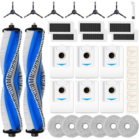 33 Stück Zubehörset für ECOVACS DEEBOT X5 Omni /X5 Pro Saugroboter, 2 Hauptbürste 6 Staubbeutel 6 Wischtücher 6 Seitenbürsten 6 Filter 6 Flach-Duftstein, Saugroboter Zubehör (1/5)