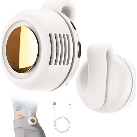 Mini ventilateur portable à pince rotatif à 360° avec 3 vitesses, idéal pour chemise, taille, extérieur, voyage, bureau, vert-AquaForge
